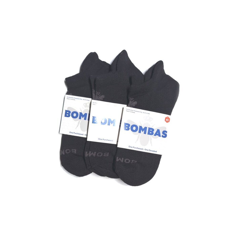 Bombas Ankle Socks Original 3-Pairs Cushion Ankle Socks Black Size M - Picture 3 of 5
